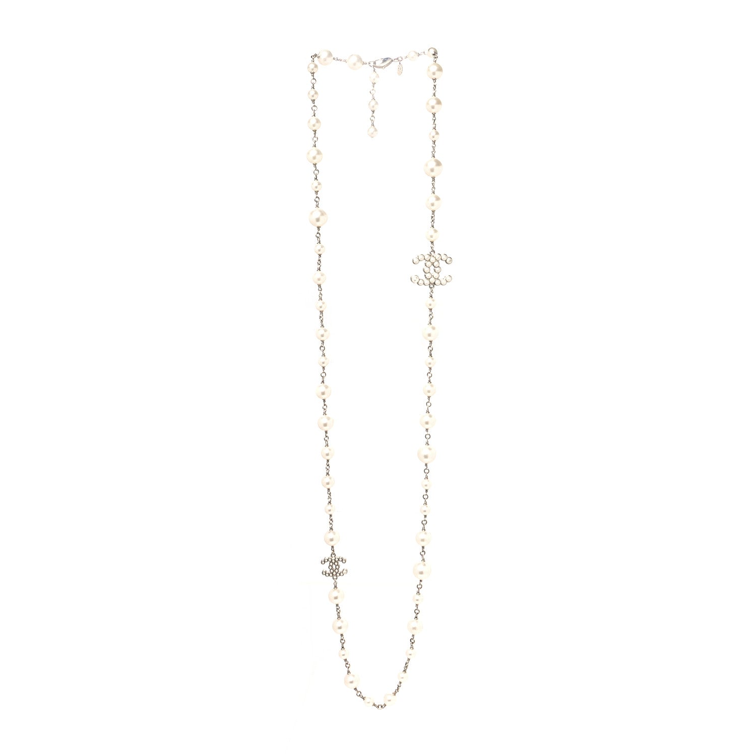 Chanel Pearl CC Long Necklace Gold 2 of 5