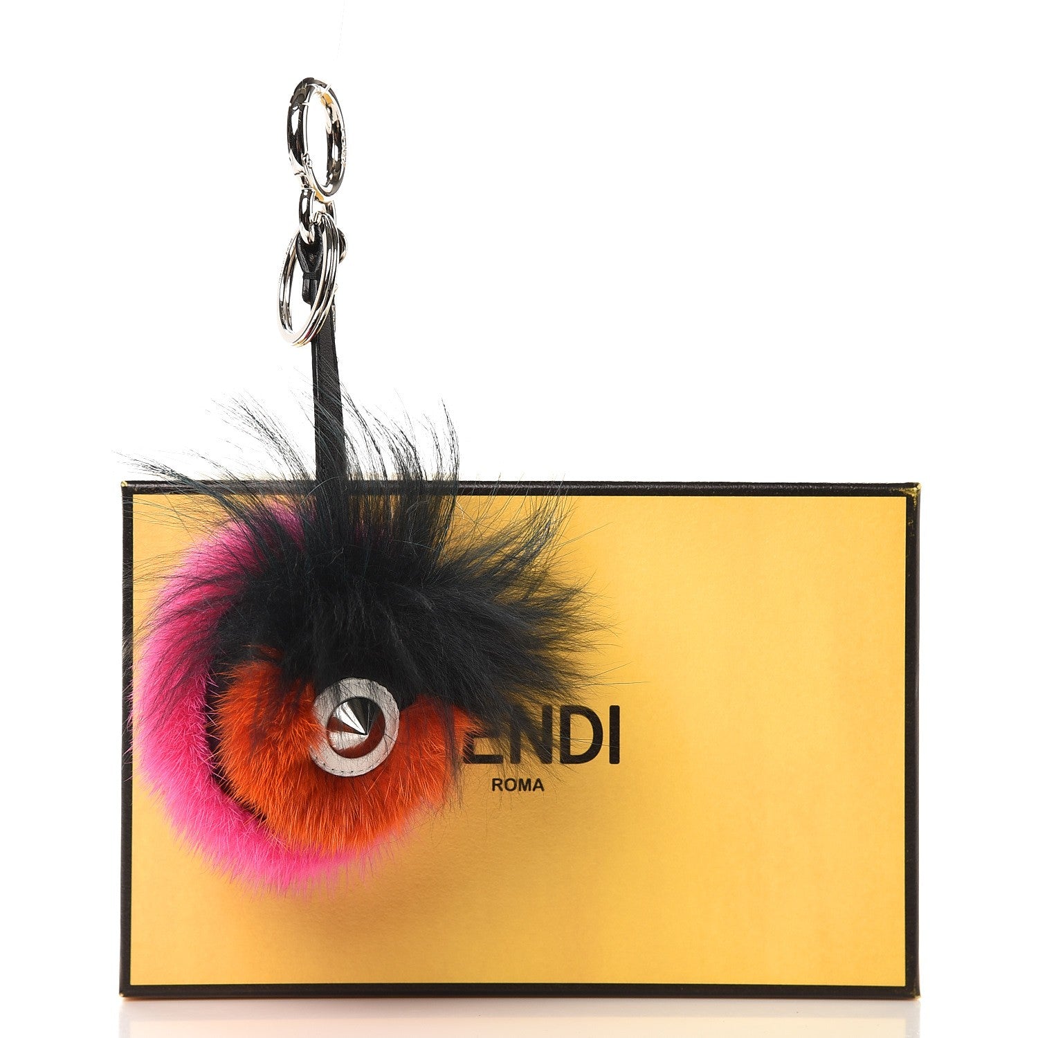 Fendi Mink Fox Fur QuTweet Coucou Bag Bug Charm Pink 4 of 4