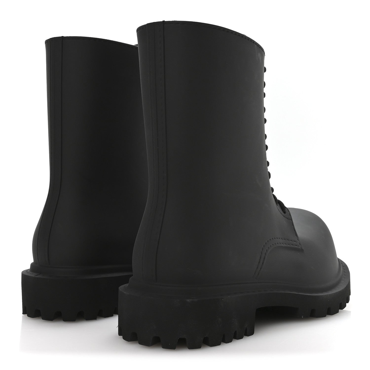Balenciaga Rubber Mens Steroid Lace Up Boots 41 Black 1835932