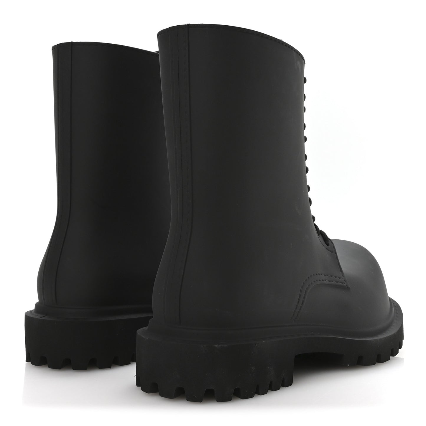 Rubber Mens Steroid Lace Up Boots 41 Black