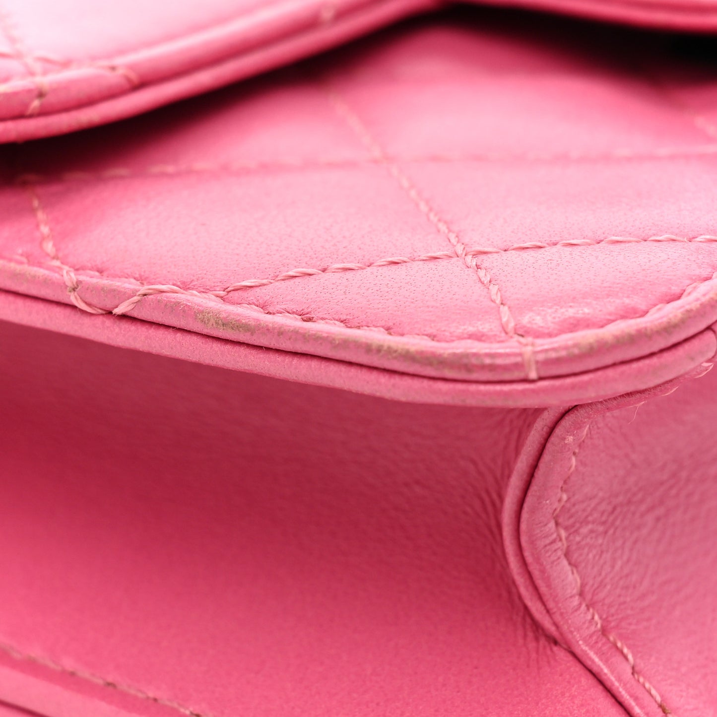 Lambskin Quilted Mini Crossing Times Flap Pink