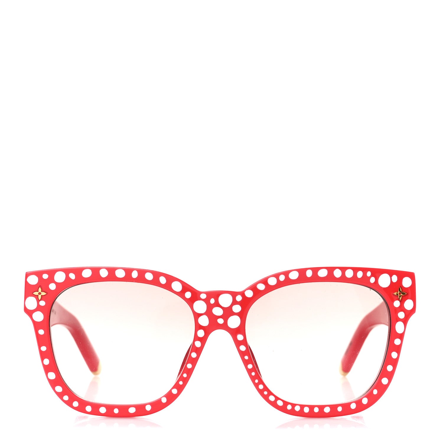 Louis Vuitton LV X YK Painted Dots Square Sunglasses Z1901E Red 2 of 8