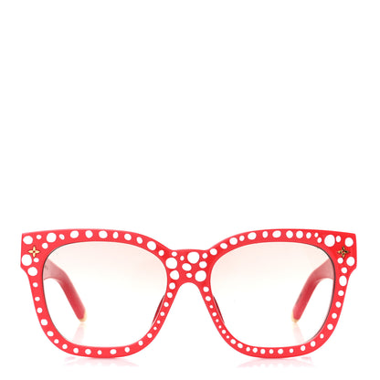 Louis Vuitton LV X YK Painted Dots Square Sunglasses Z1901E Red 2 of 8