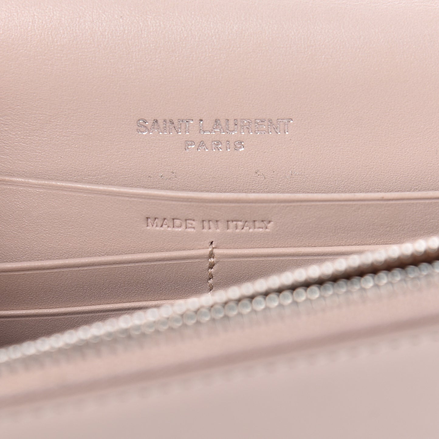 Smooth Calfskin Classic Monogram Kate Tassel Chain Wallet Marble Pink