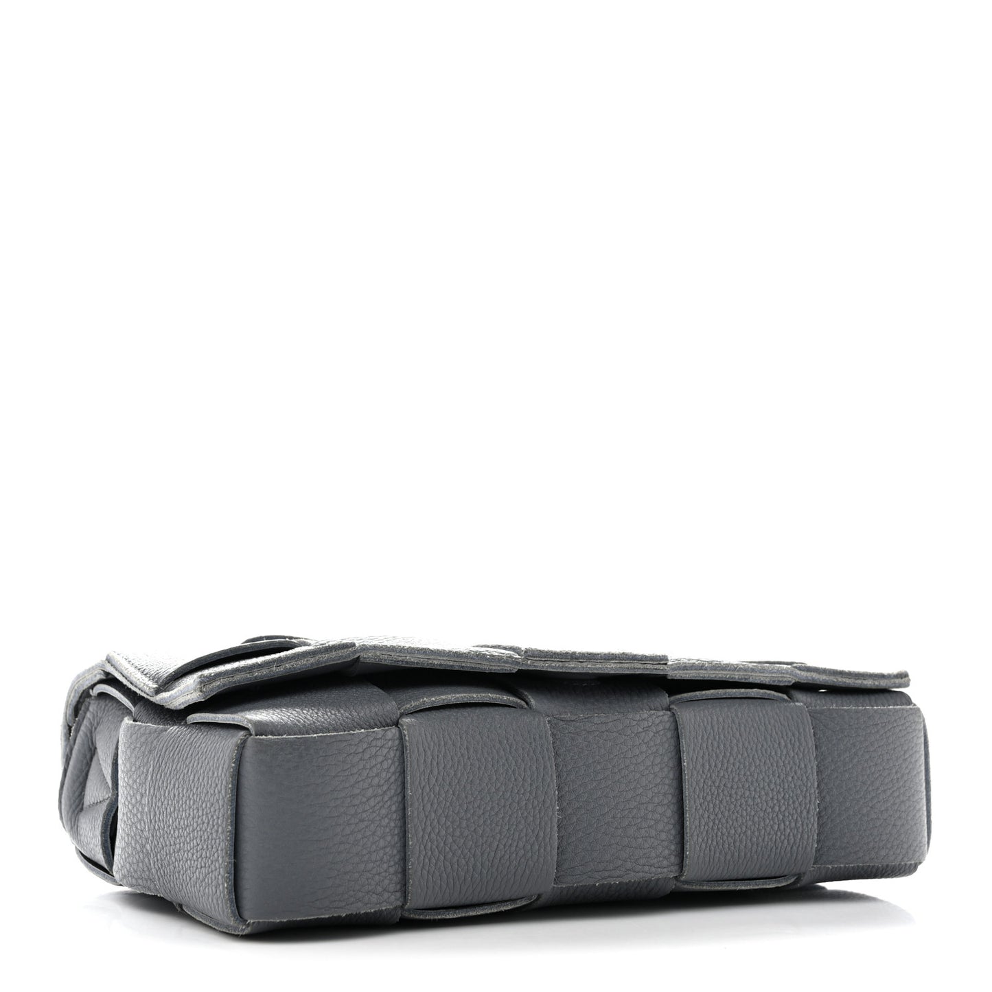 Grained Calfskin Maxi Intrecciato Cassette Crossbody Bag Thunder