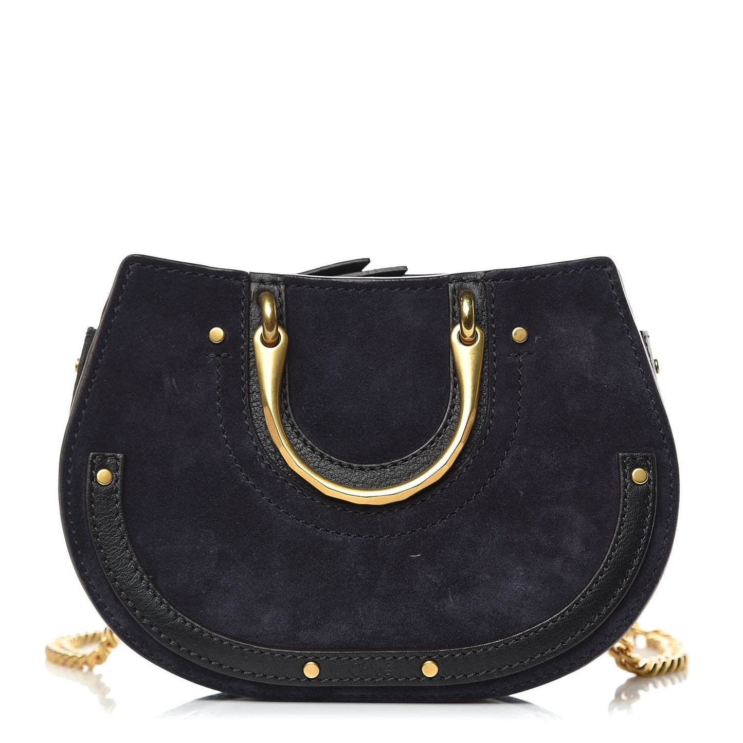 Calfskin Suede Mini Pixie Signature Belt Bag Full Blue