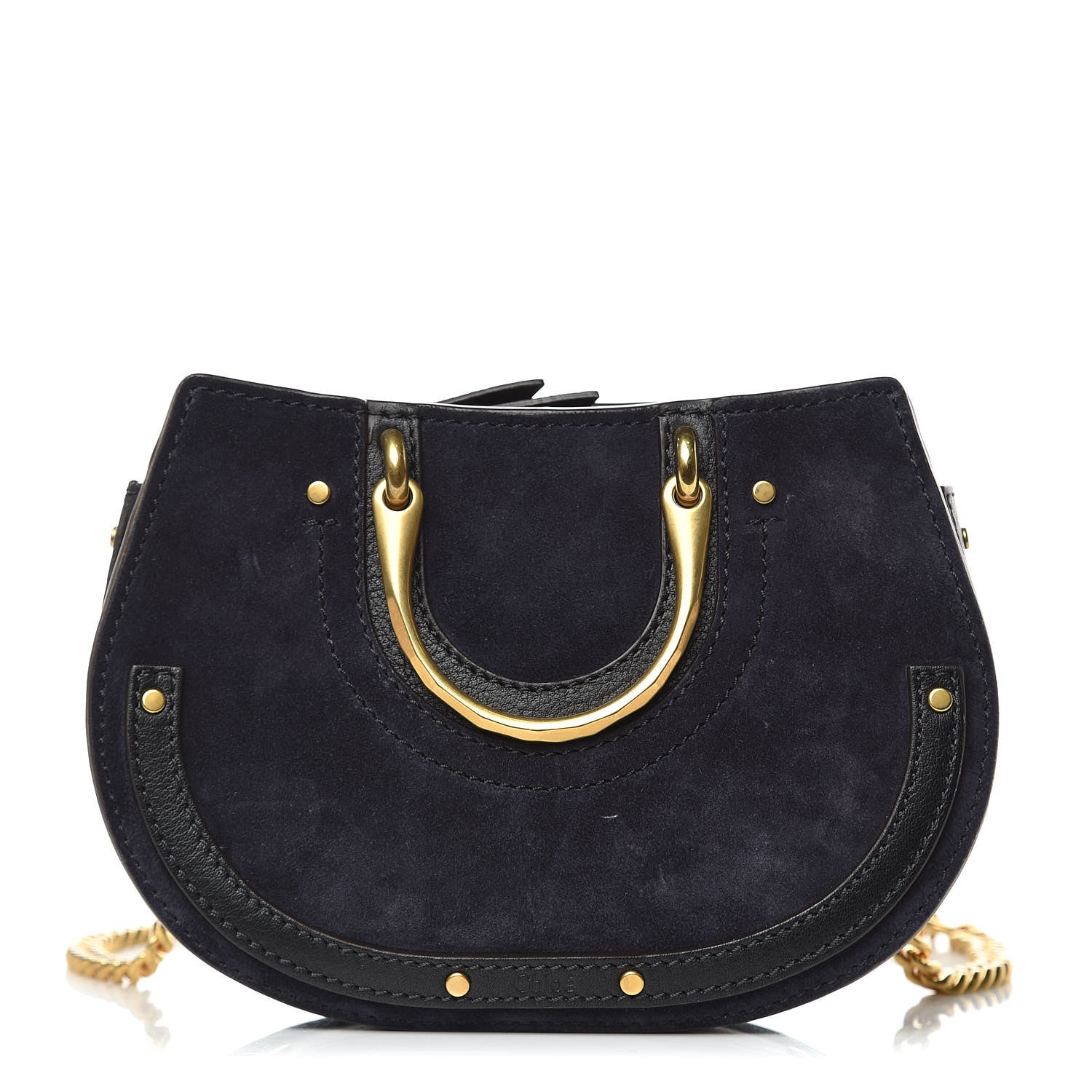 Chloe Calfskin Suede Mini Pixie Signature Belt Bag Full Blue 1 of 10