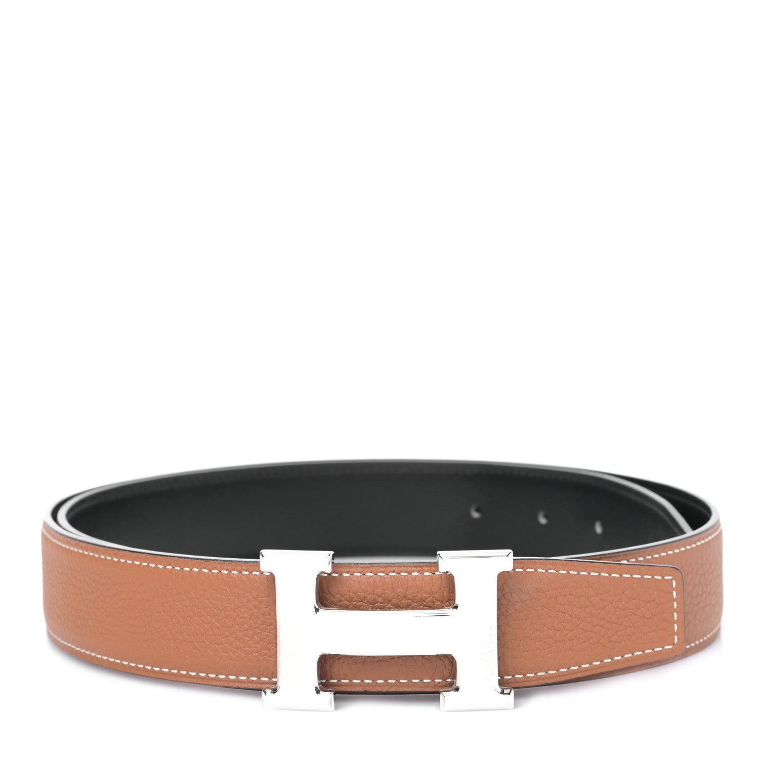 Hermes Box Togo 32mm H Belt 70 28 Black Gold 1 of 5