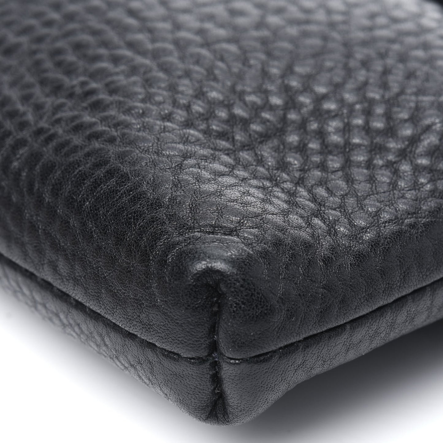 Grain Calfskin Mini Crossbody Bag Black