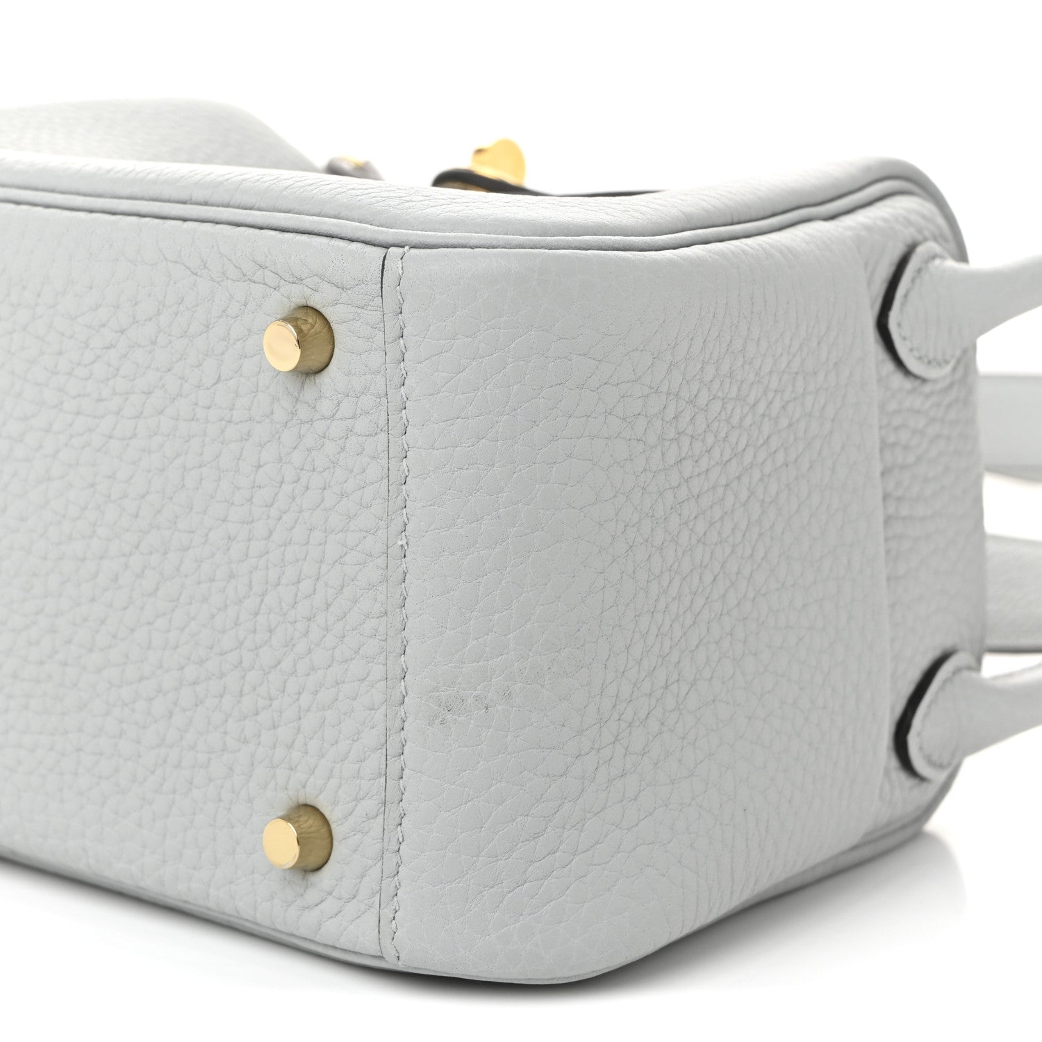 Hermes Taurillon Clemence Mini Lindy 20 Bleu Glacier 10 of 11