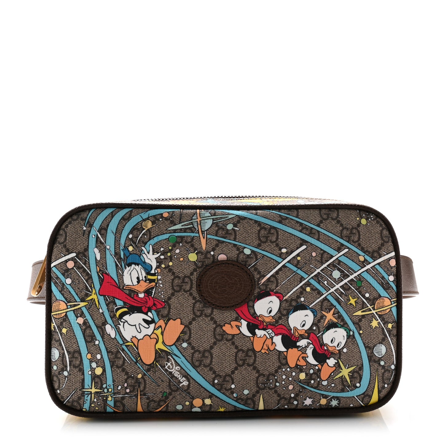 X DISNEY GG Supreme Monogram Donald Duck Small Interlocking G Belt Bag 120 48 Beige Multicolor New Acero