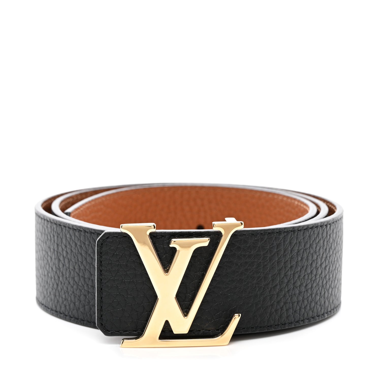 Taurillon Calfskin 30mm LV Initiales Reversible Belt 90 36 Black