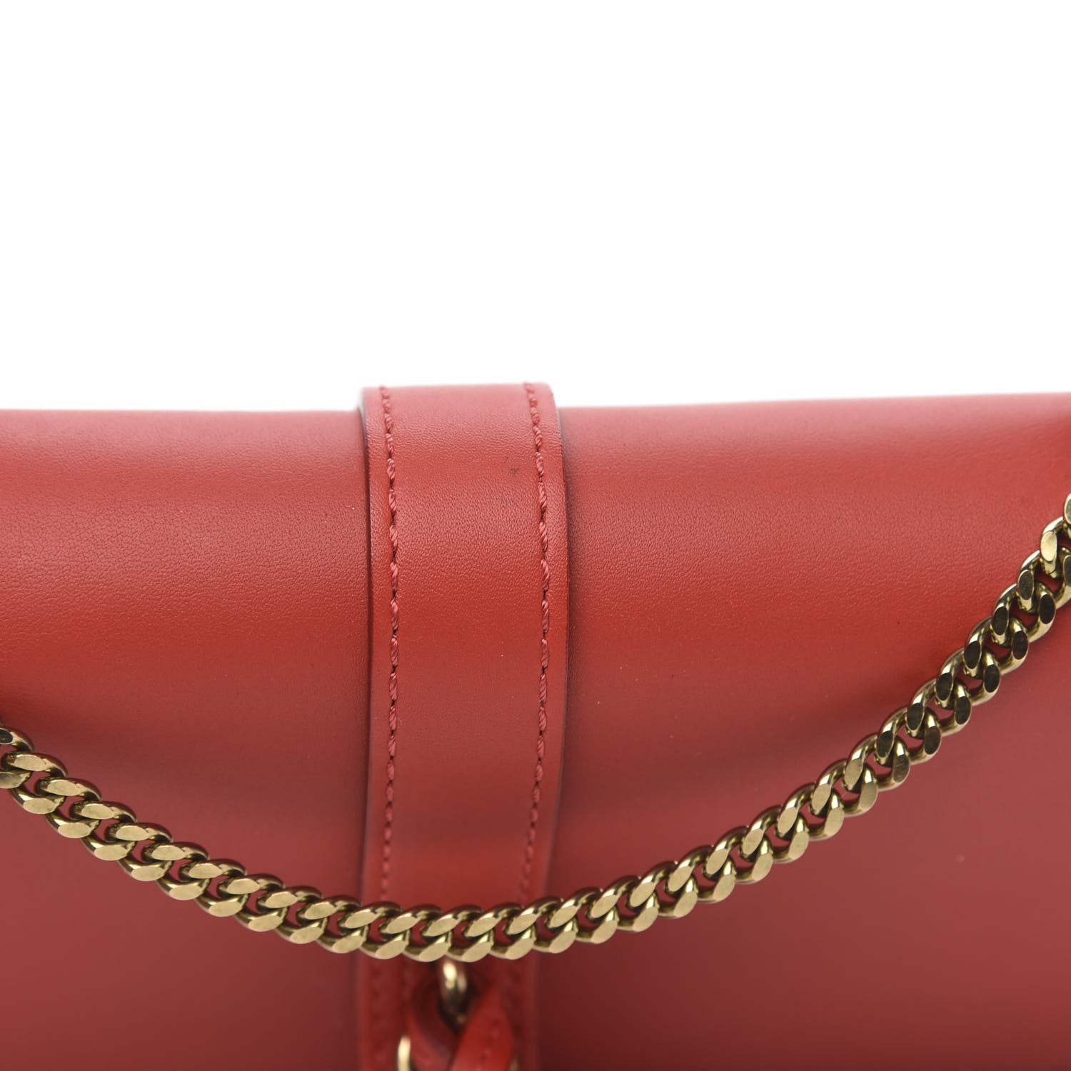 Chloe Calfskin Aurore Wallet on Chain Red 11 of 11