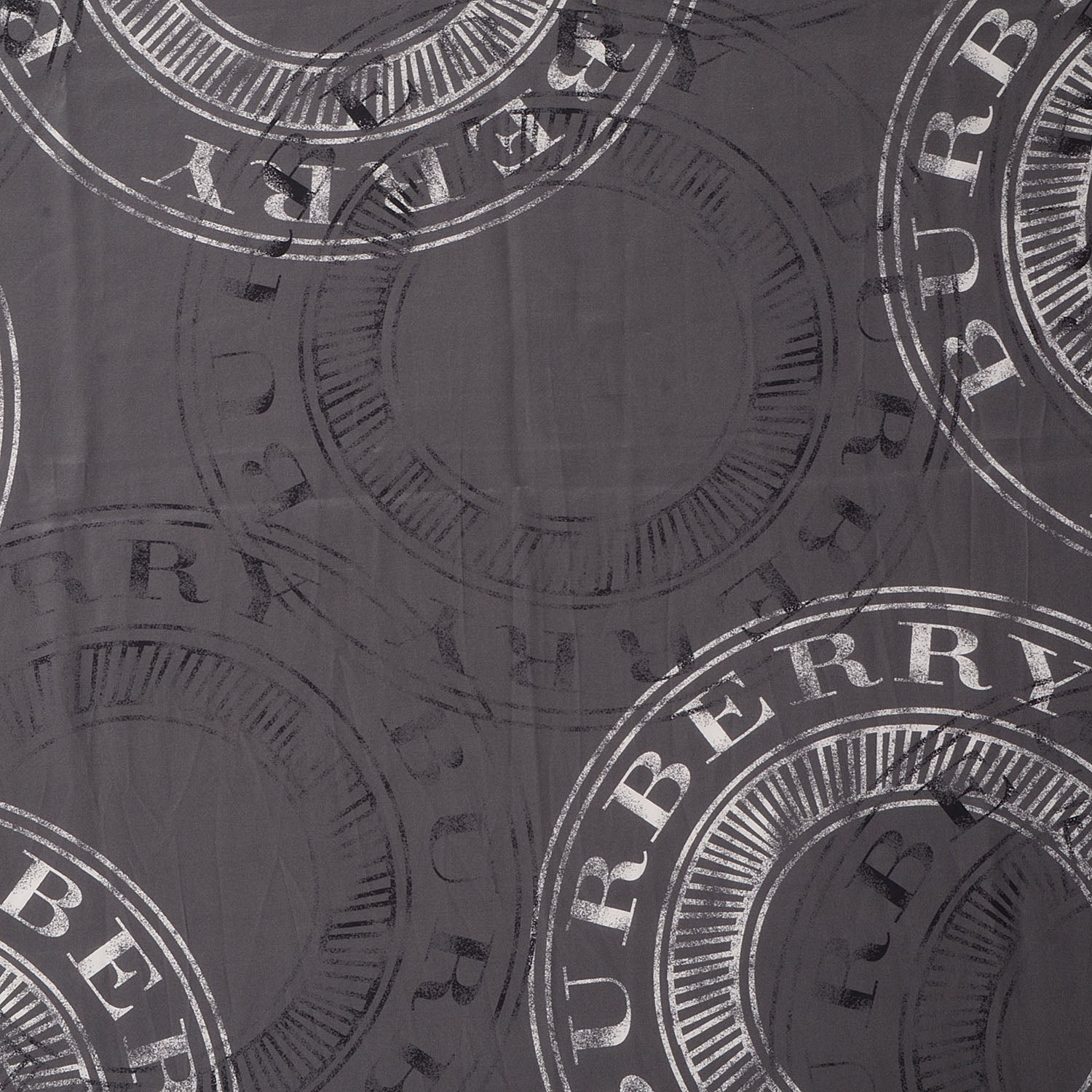Burberry Silk Stamp Printed Scarf Grey 1 of 4