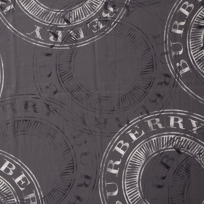 Burberry Silk Stamp Printed Scarf Grey 1 of 4