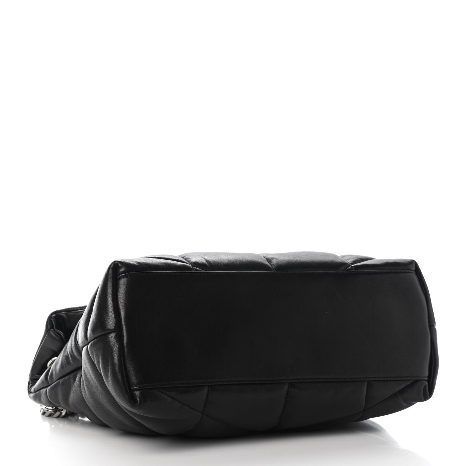 Saint Laurent Lambskin Quilted Medium Loulou Puffer Monogram Chain Satchel Black 4 of 9