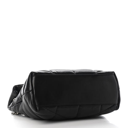 Saint Laurent Lambskin Quilted Medium Loulou Puffer Monogram Chain Satchel Black 4 of 9