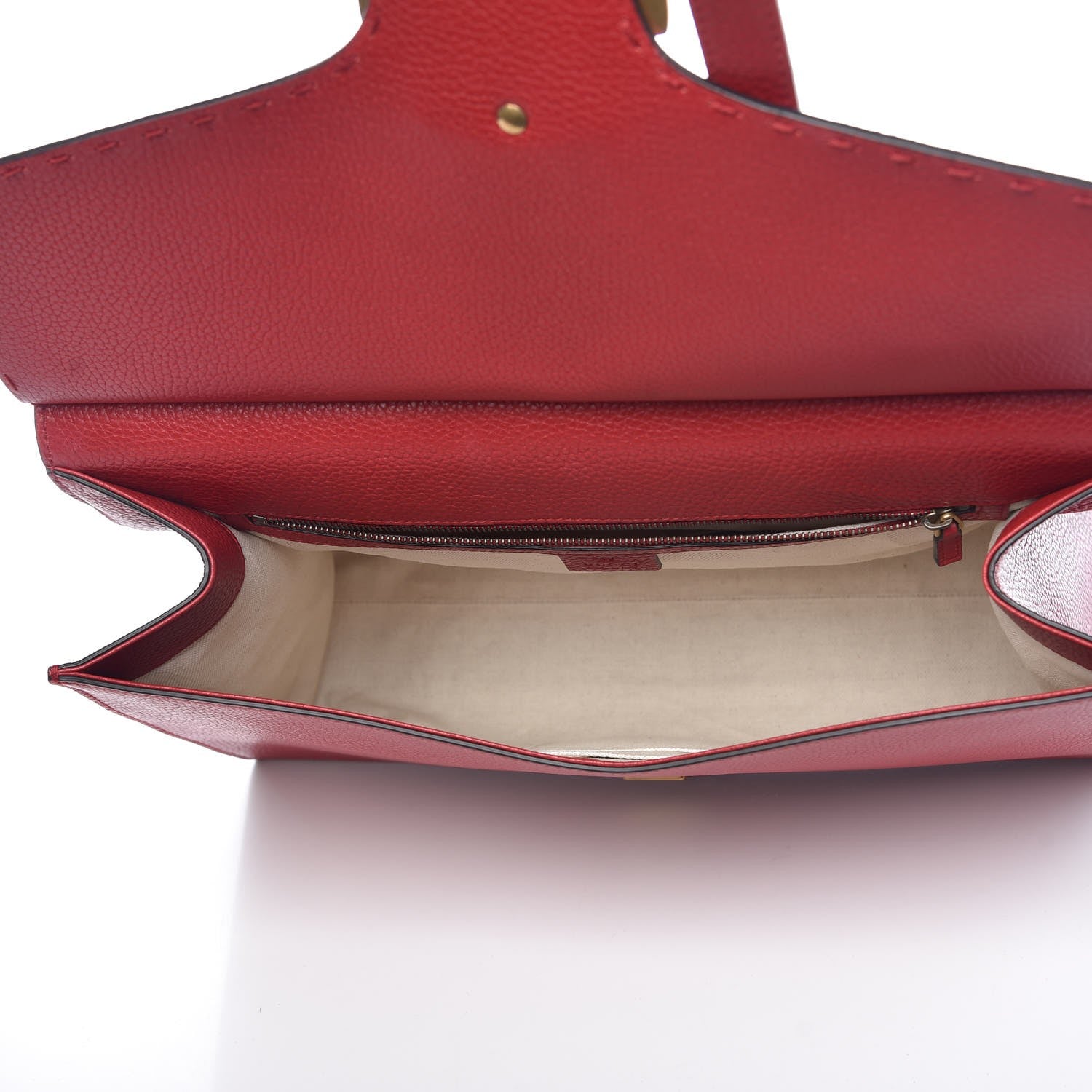 Gucci Calfskin Medium GG Marmont Top Handle Bag Vulcanic Red 5 of 7