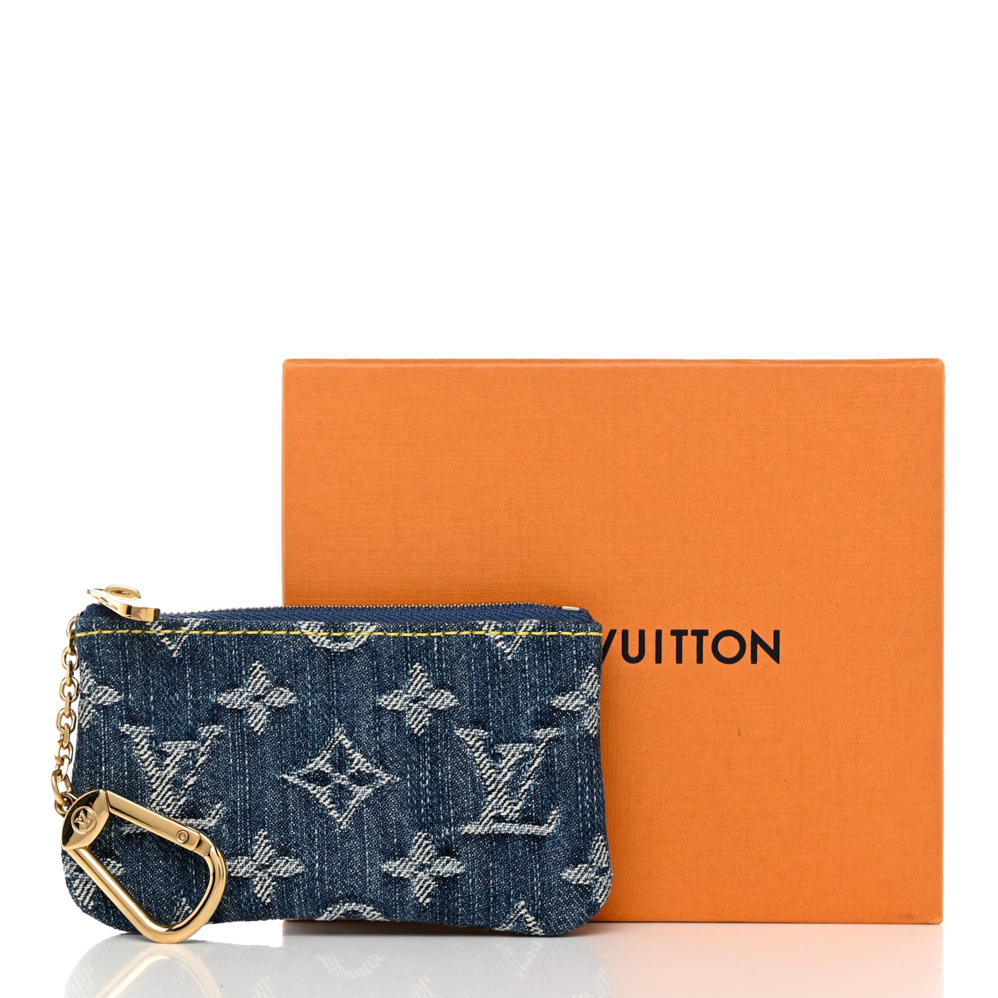 Monogram Denim Key Pouch Blue