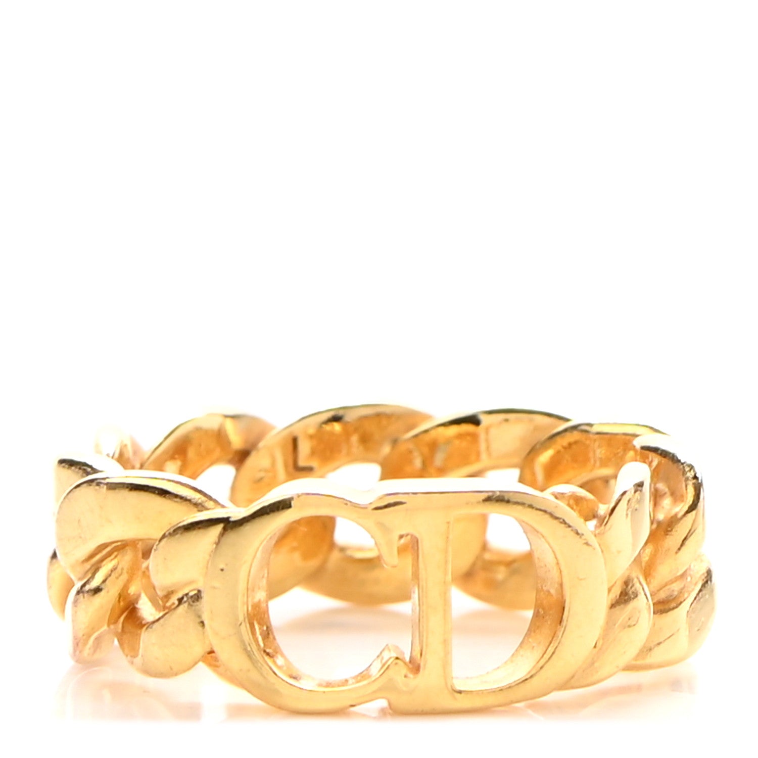 Christian Dior Metal Danseuse Etoile Chain Ring 54 7 Gold 1 of 4