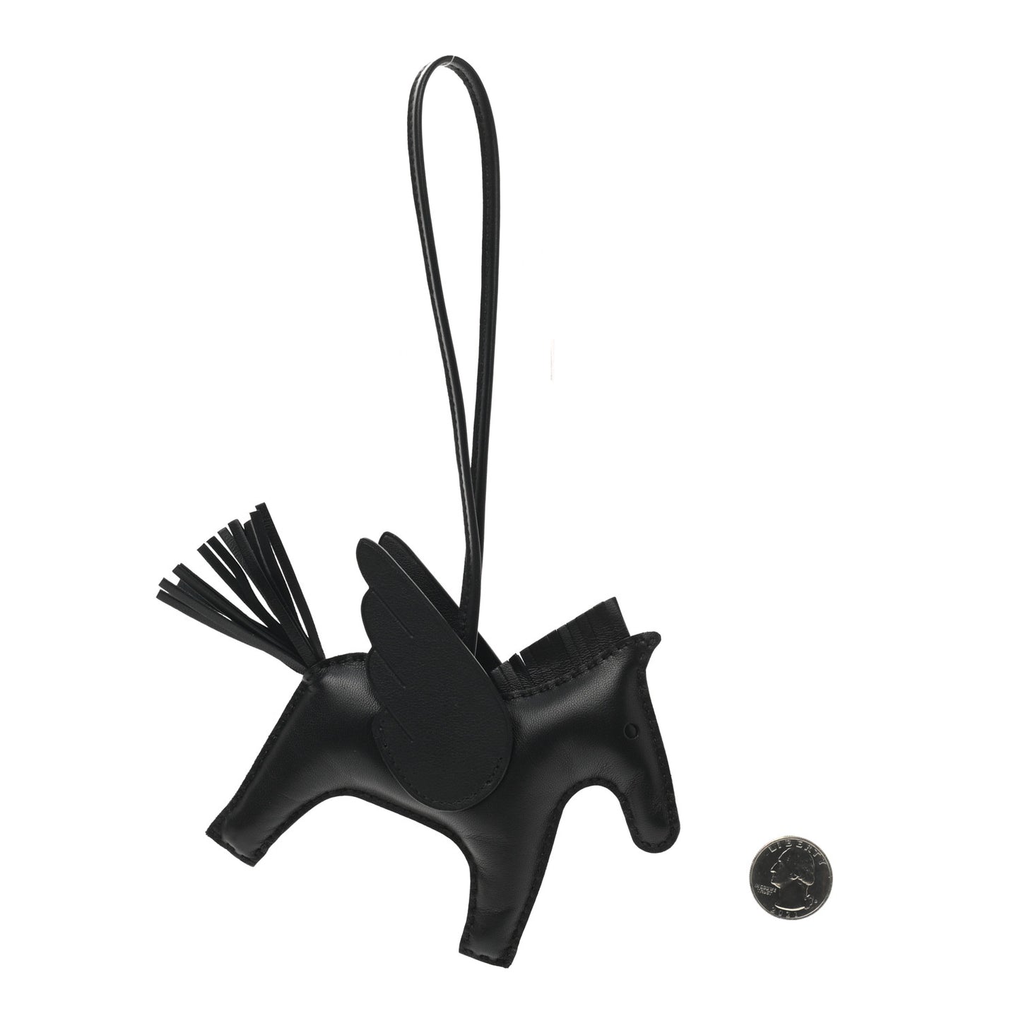 Milo Lambskin Grigri Rodeo Pegase Horse Bag Charm MM So Black