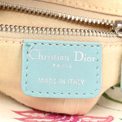 Christian Dior Canvas Cannage Floral Print Medium Lady Dior White Multicolor 6 of 19