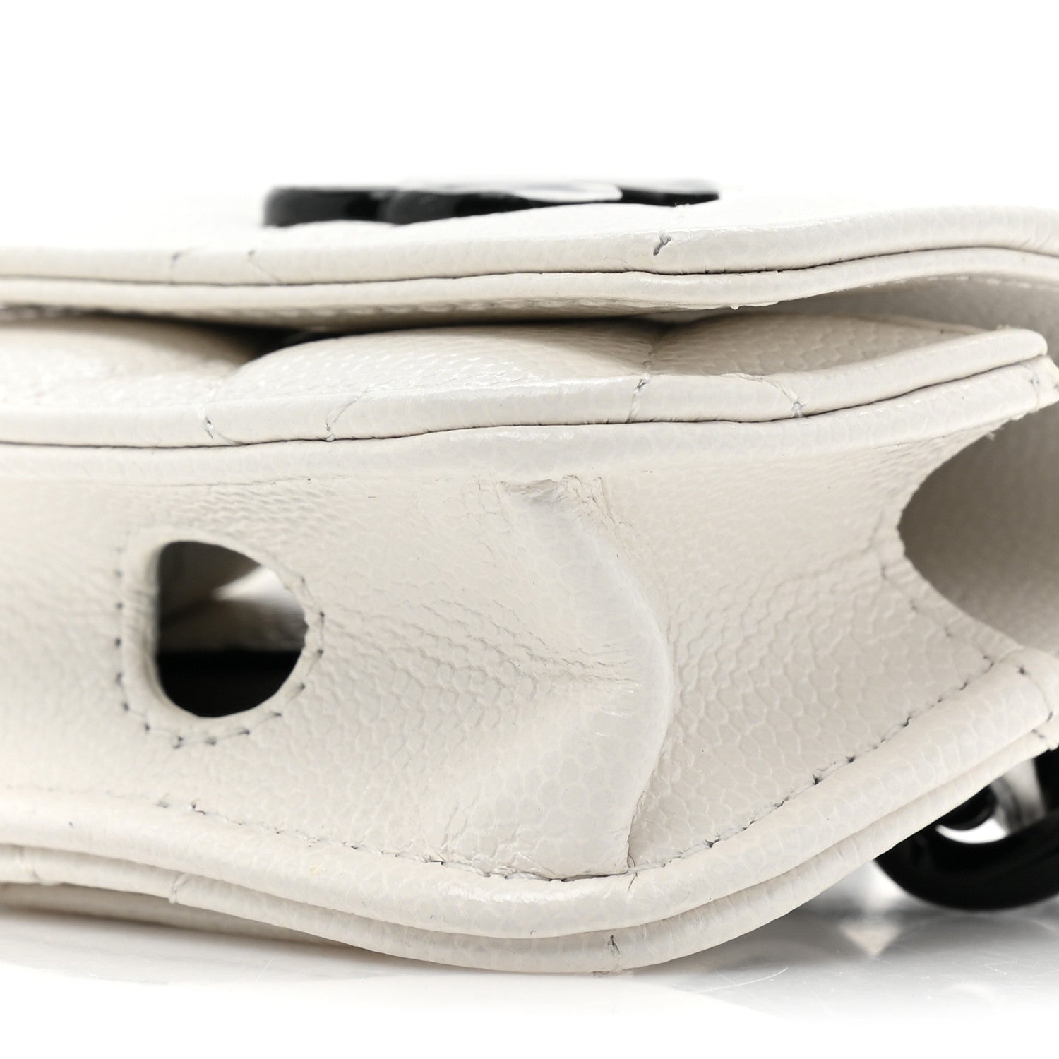 Chanel Caviar Quilted Airpods Pro Holder Belt White 9 of 11