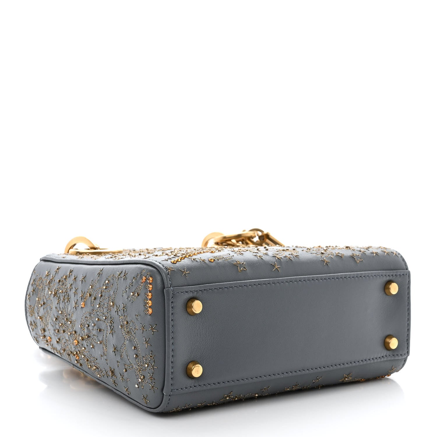 Christian Dior Lambskin Beaded Embroidered Mini Astrology Lady Dior Blue Multicolor 4 of 11