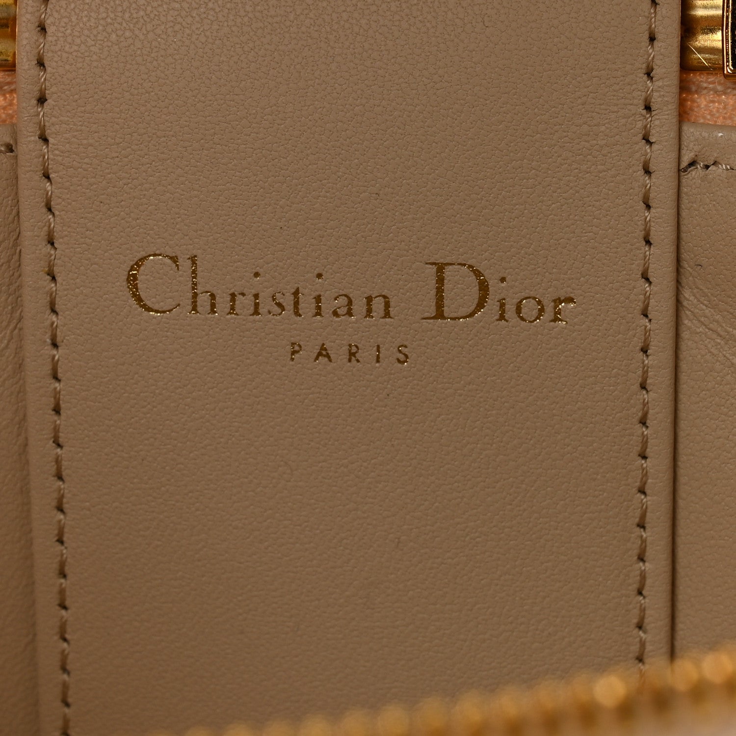 Christian Dior Lambskin Signature CD Vanity Case Caramel Beige 6 of 13