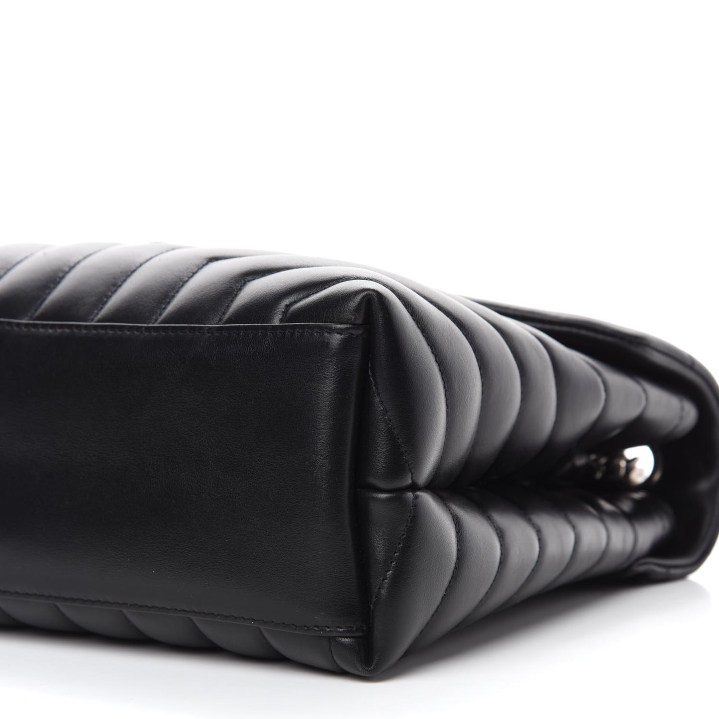 Calfskin Y Quilted Monogram Medium Loulou Chain Satchel Black