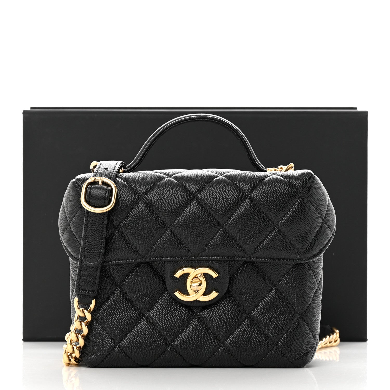 Chanel Caviar Quilted Handy Box Vanity Case Black 11 of 11