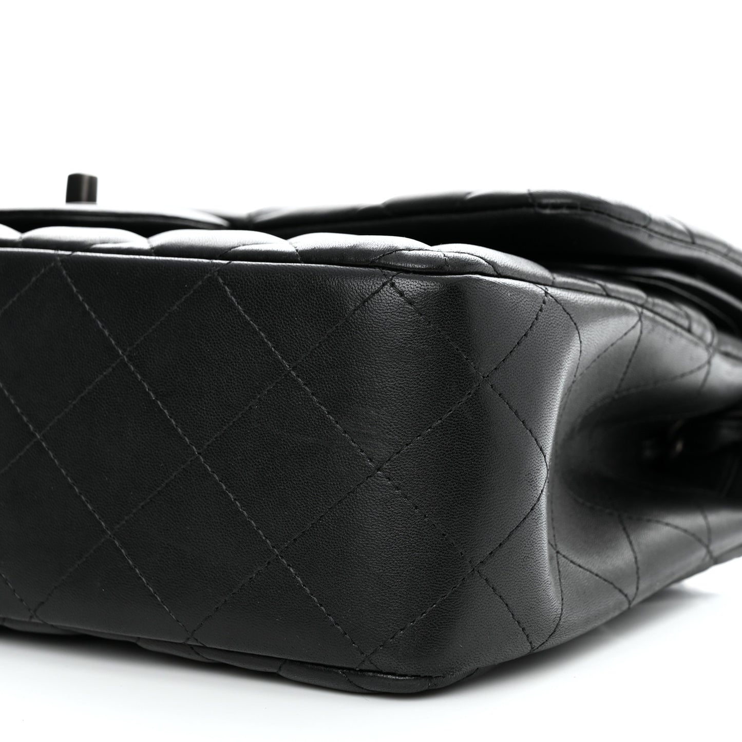 Lambskin Quilted Jumbo Double Flap So Black