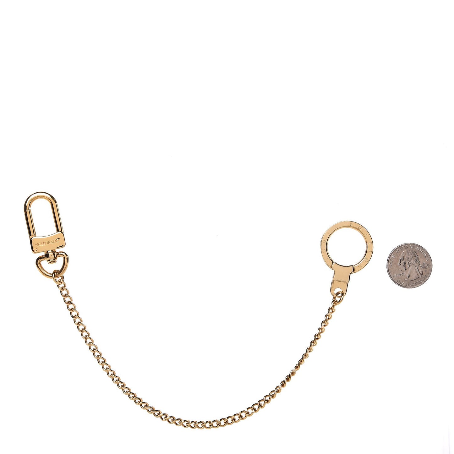 Metal Pochette Extender Key Ring Chain Gold