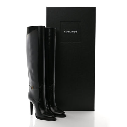 Saint Laurent Patent Calfskin Diane 100 Boots 37 Black 9 of 9