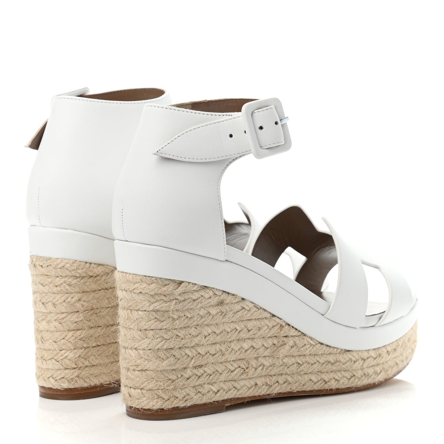 Goatskin Doll 60 Espadrille Wedge Sandals 36 White