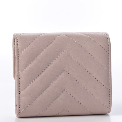 Chanel Calfskin Chevron Quilted Compact Flap Wallet Pink 2 of 9