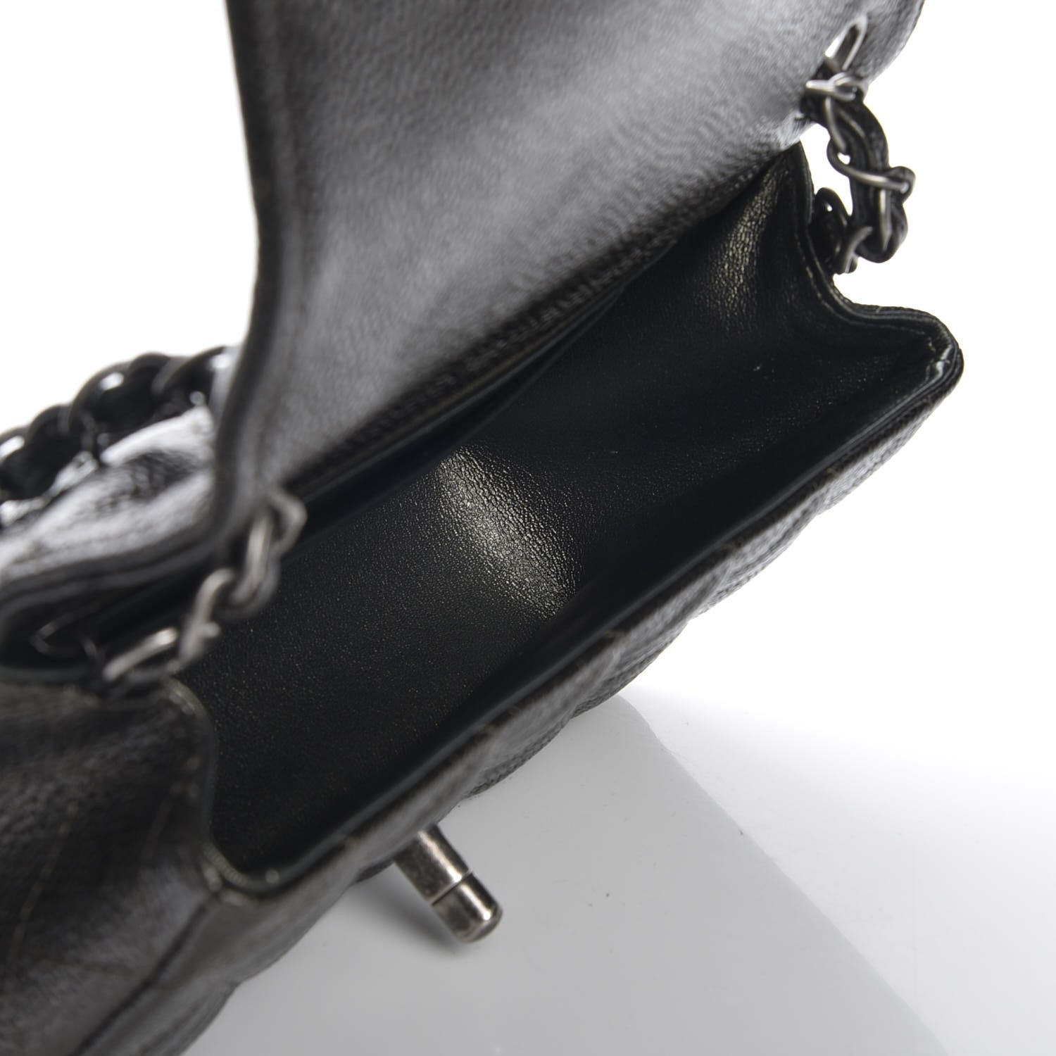 Chanel Caviar Quilted Mini Rectangular Flap Dark Charcoal 5 of 8