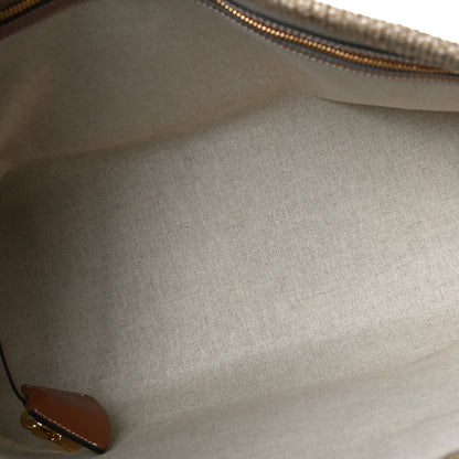 Celine Textile Calfskin Horizontal Cabas Beige Tan 5 of 10