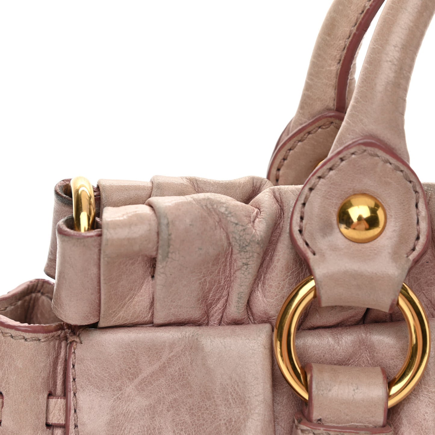 Vitello Lux Gathered Tote Mughetto