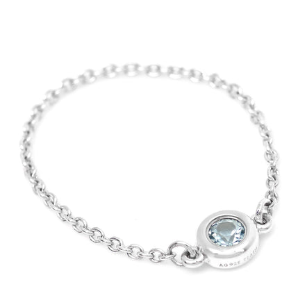 Tiffany Sterling Silver Aquamarine Elsa Peretti Color by the Yard Ring 54 7 1 of 5