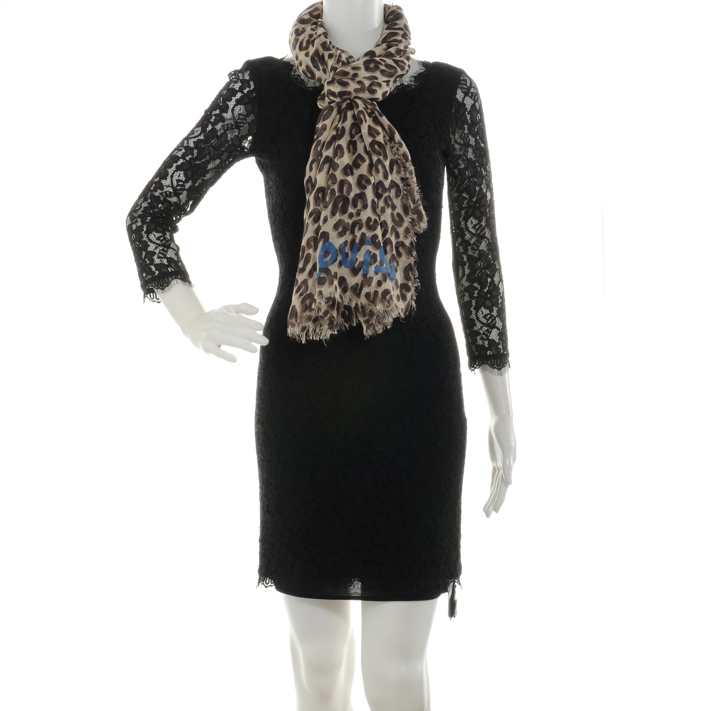 Cashmere Silk Leopard Stole Beige