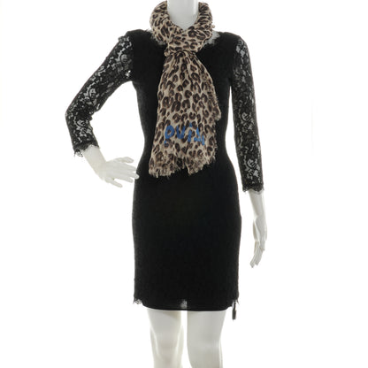 Louis Vuitton Cashmere Silk Leopard Stole Beige 2 of 7