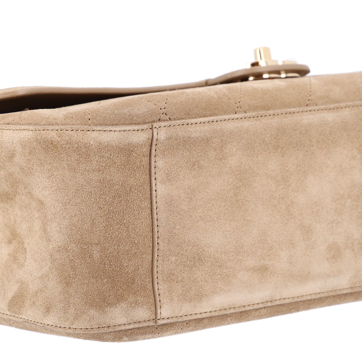 Chanel Suede Calfskin Small Souplissimo Maxi Flap Dark Beige 9 of 11