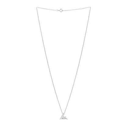 Louis Vuitton 18K White Gold Diamond Small LV Volt One Pendant Necklace 3 of 5