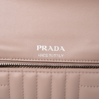 Prada Soft Calfskin Impunture Diagramme Medium Chain Flap Shoulder Bag Cipria 6 of 15
