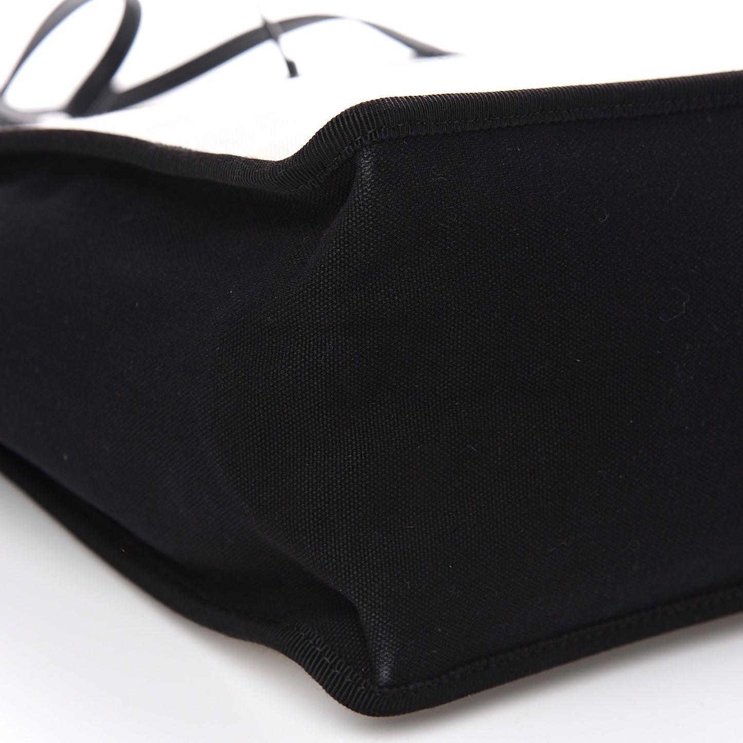 Canvas Calfskin Let's Demonstrate Small Tote White Black