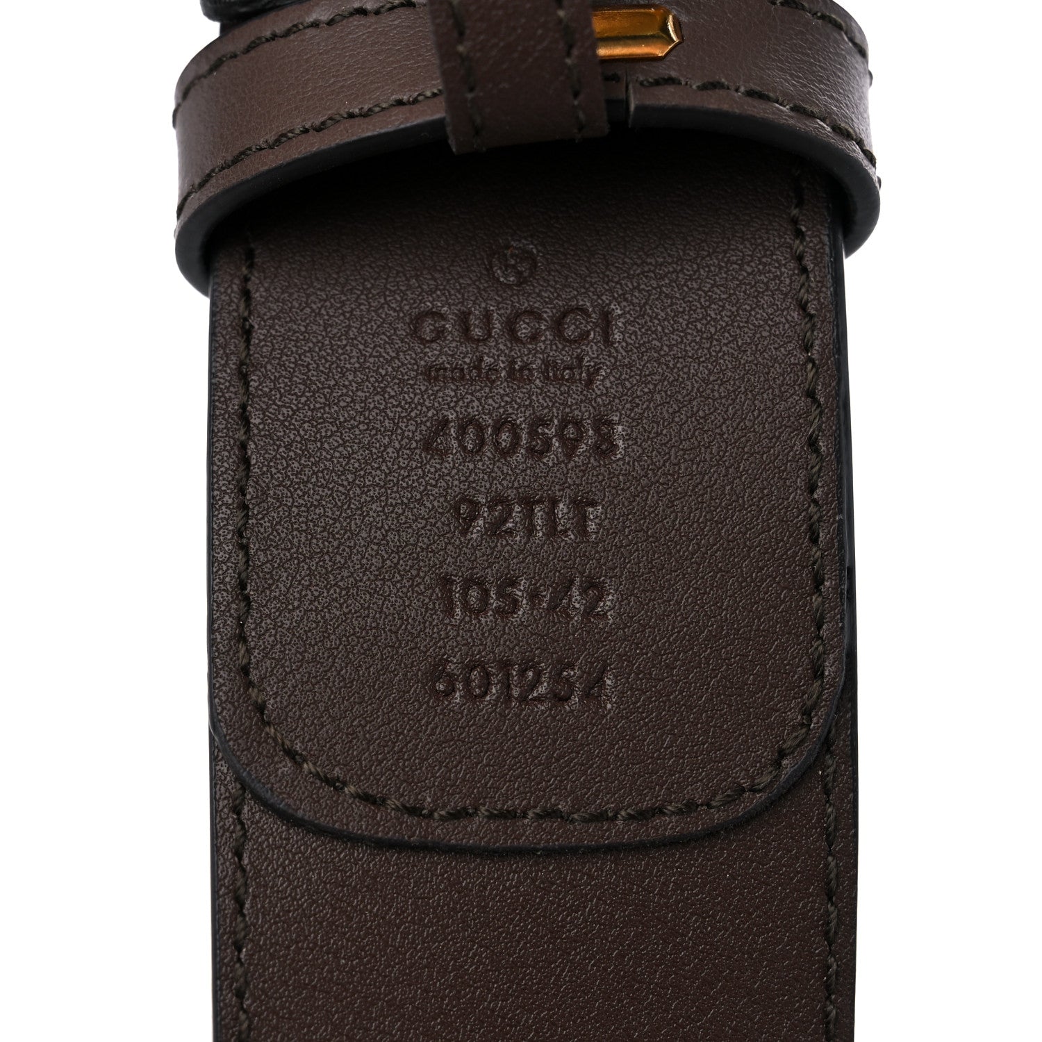 Gucci GG Supreme Monogram Matte Plutone Calfskin Double G 40mm Belt 105 42 Beige Ebony New Acero 4 of 4