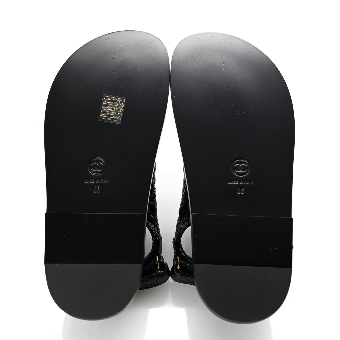 Grained Calfskin Velcro Dad Sandals 36 Black