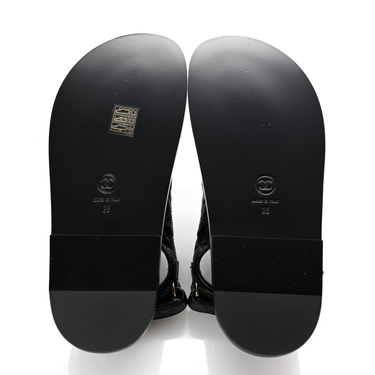 Chanel Grained Calfskin Velcro Dad Sandals 36 Black 6 of 10