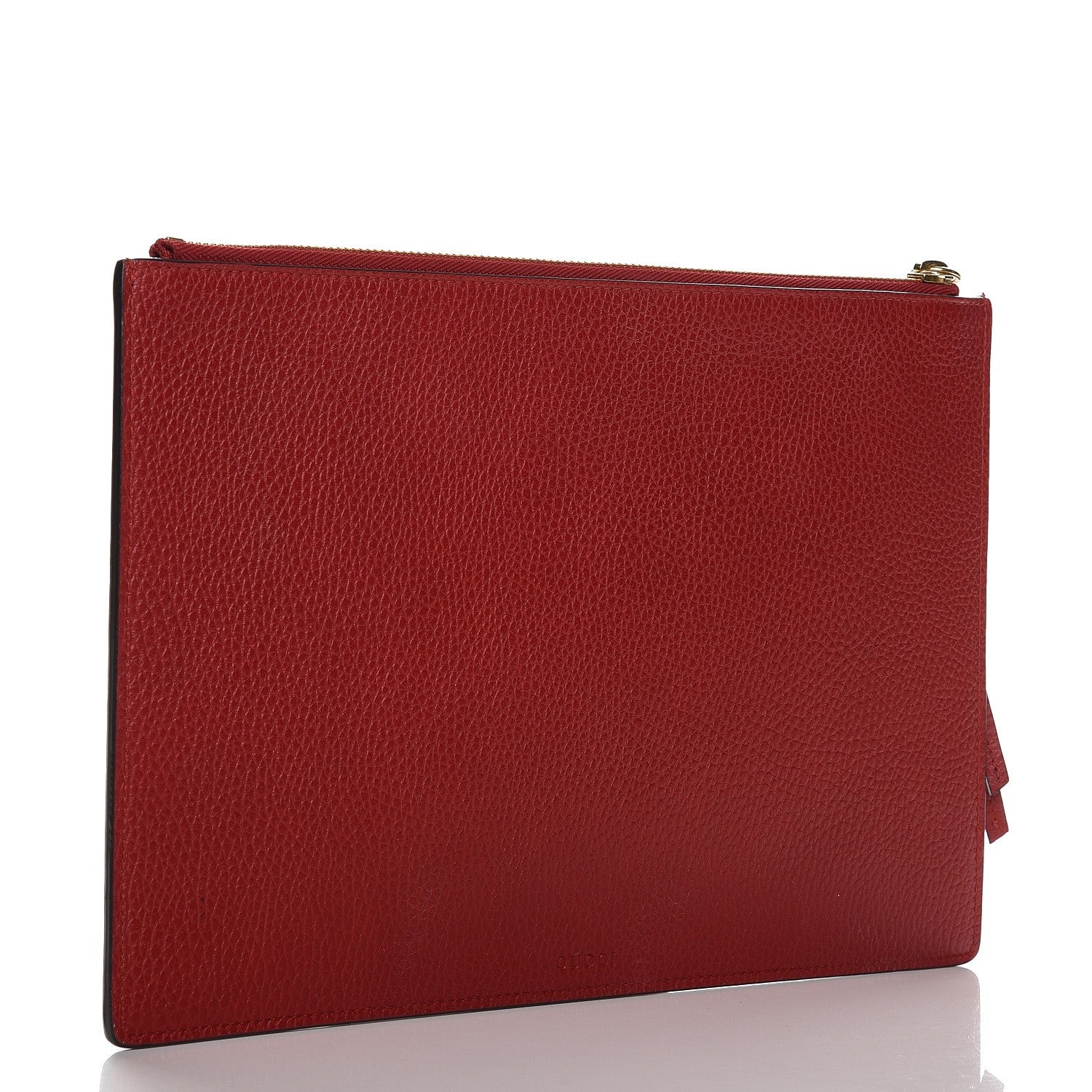 Gucci Pebbled Calfskin Kingsnake Print Clutch Red 3 of 9